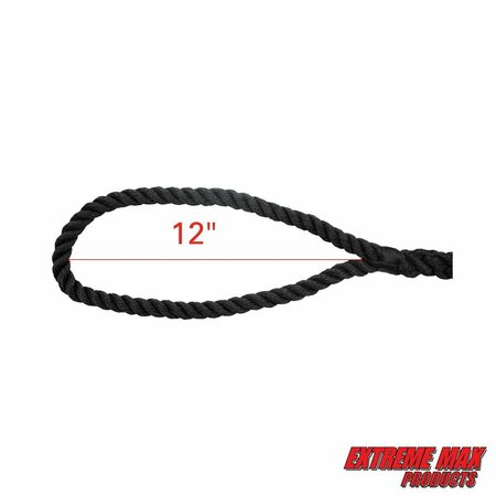 Extreme Max Extreme Max 3006.2867 BoatTector Twisted Nylon Dock Line - 5/8" x 35', Black 3006.2867